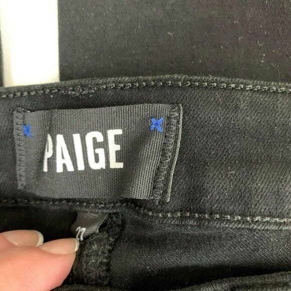 Paige Hoxton Ankle Jeans 27 Black Shadow Gold - Picture 7 of 8